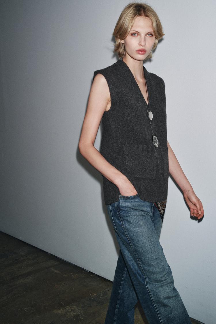 LONG WOOL BLEND VEST - Zara product image