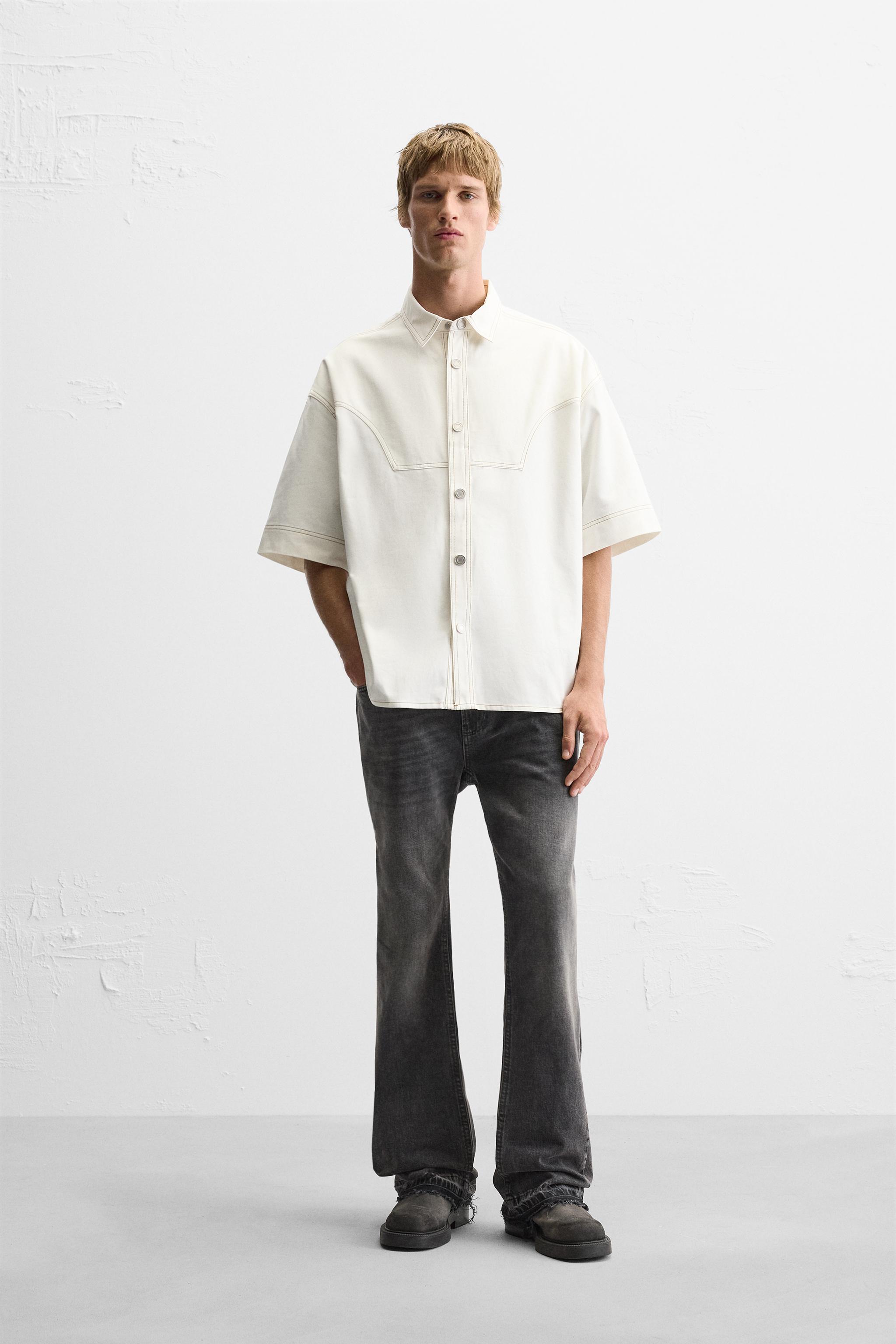 COTTON - LYOCELL TOPSTITCHING SHIRT