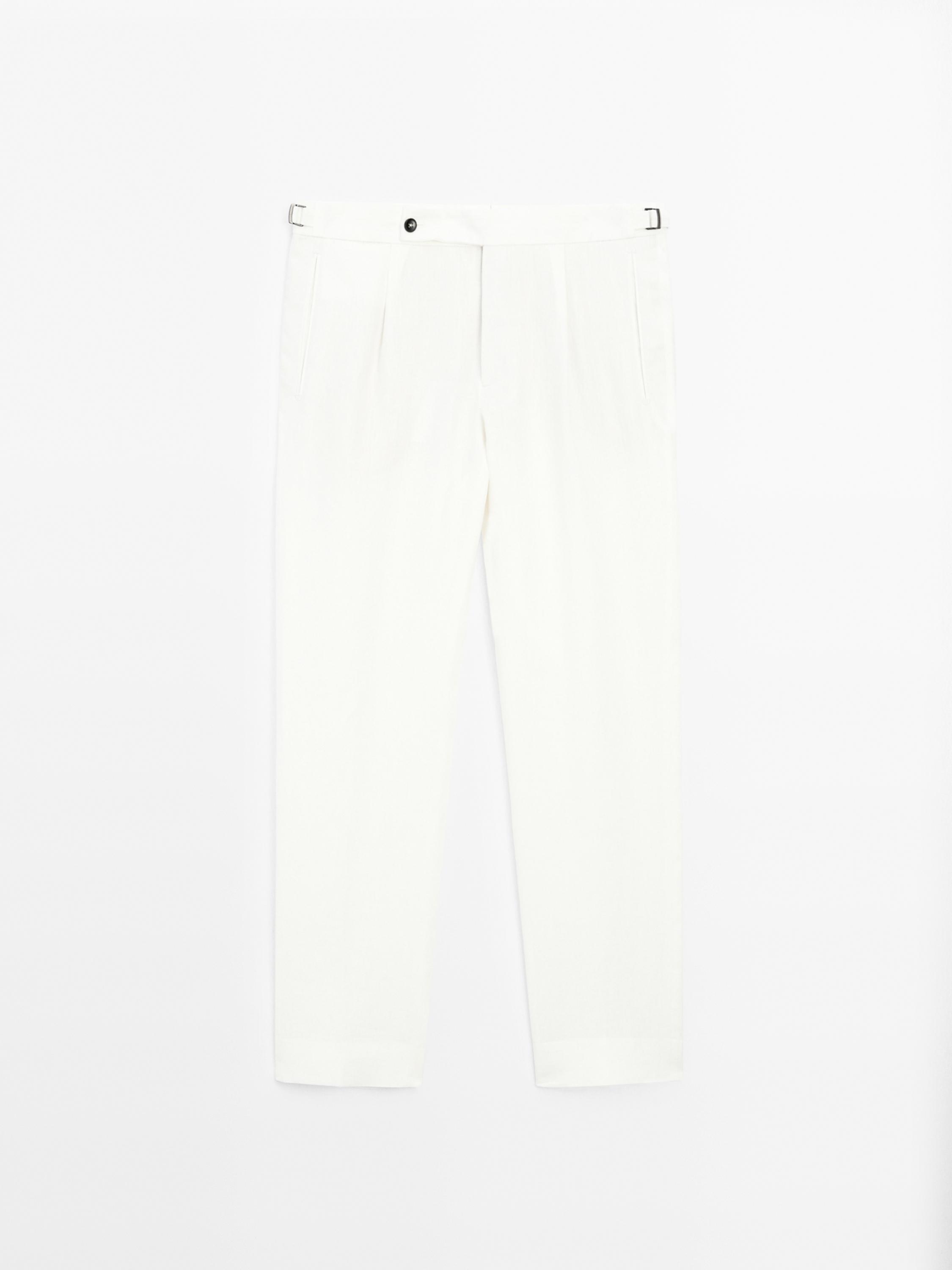 100% linen darted trousers