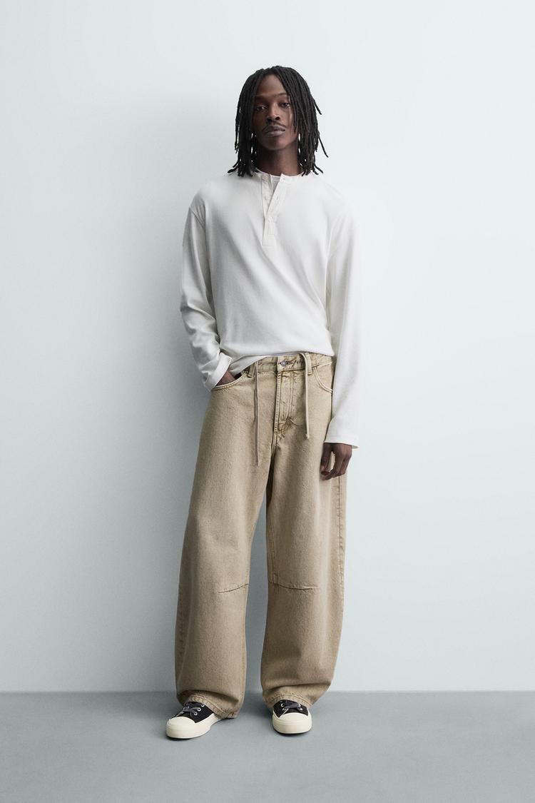WASHED BARREL FIT PANTS - Zara product image