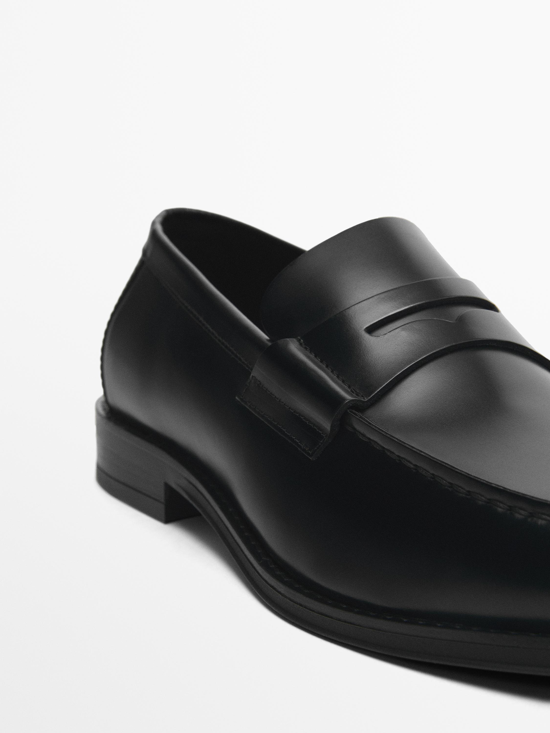 Leather penny loafers