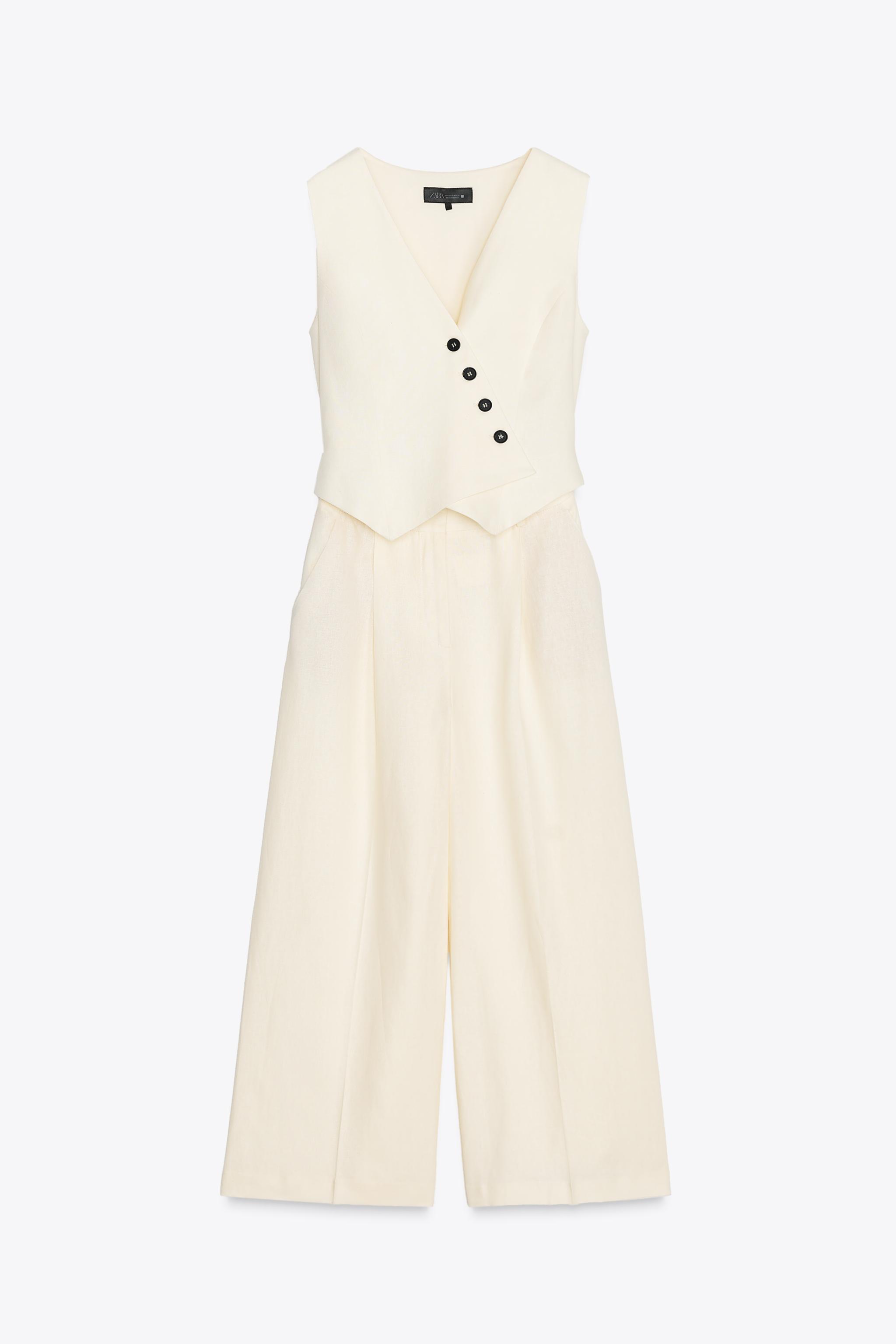 LONG LINEN VEST JUMPSUIT