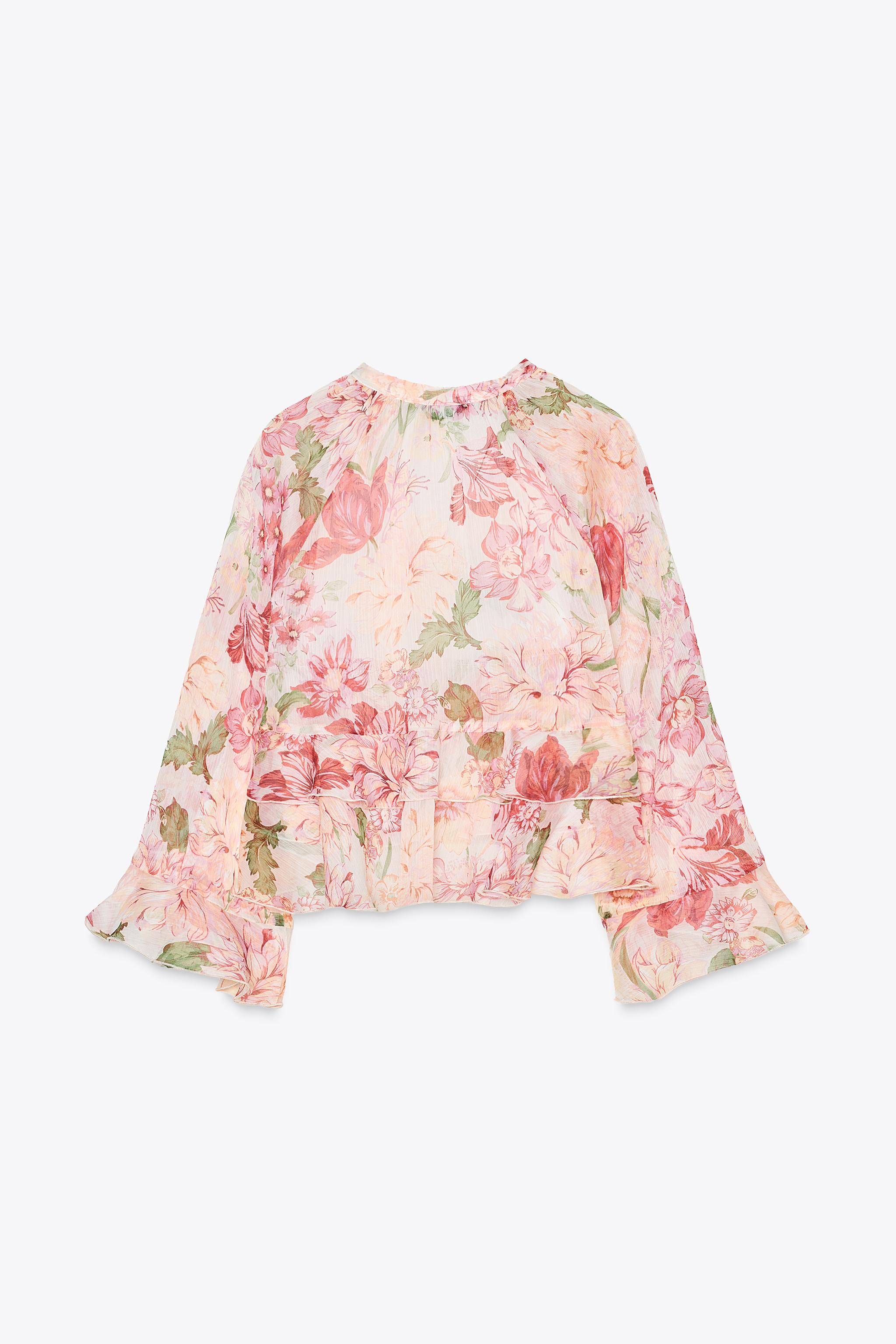 PRINTED RUFFLE SHIRT