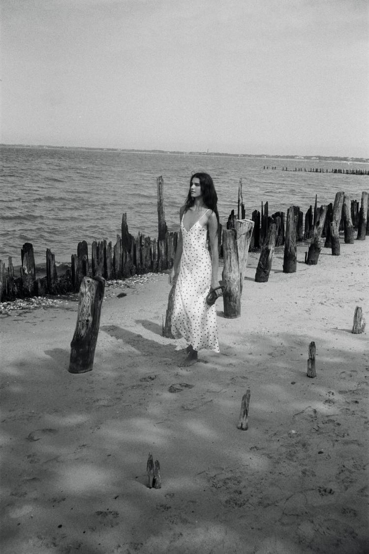 SATIN POLKA DOT MIDI DRESS - Zara product image