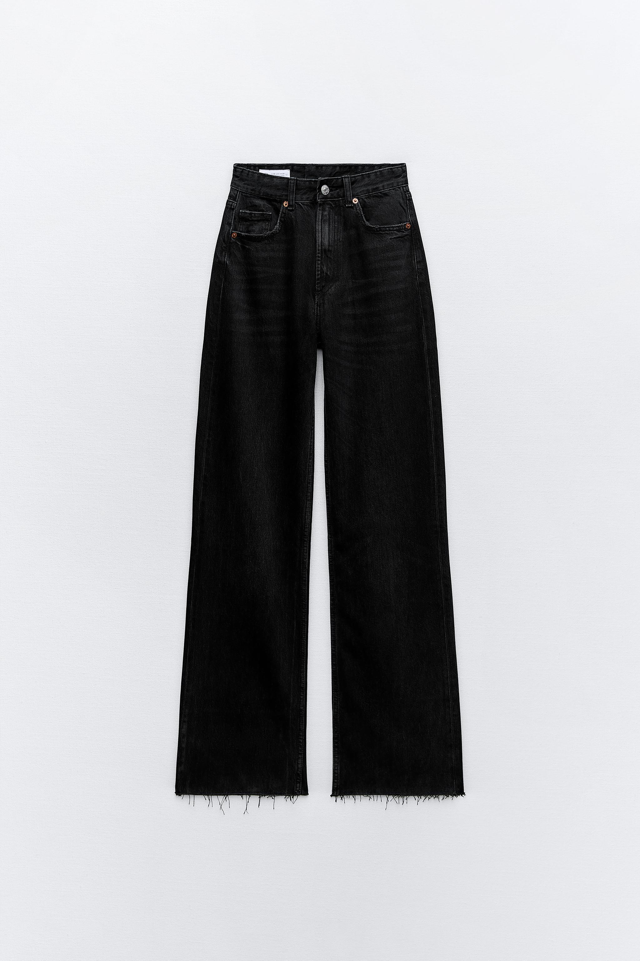 Tejanos Mujer Jeans ZARA Wide Leg Con Rhinestones Mujer