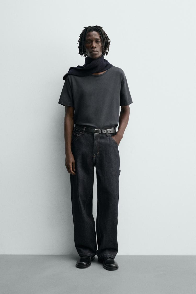 BAGGY FIT CARPENTER JEANS WITH TOPSTITCHING - Zara product image