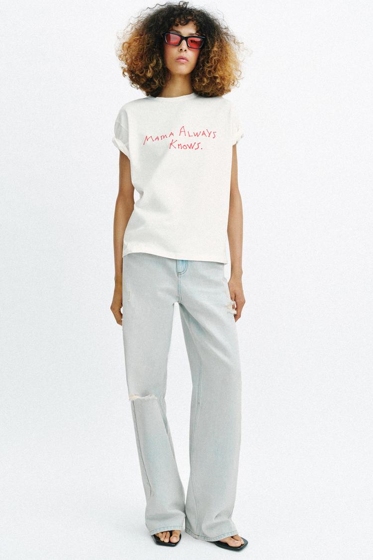 SHORT SLEEVE TEXT T-SHIRT - Zara product image