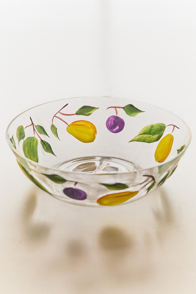 FRUIT PRINT GLASS SALAD BOWL - Zara product image