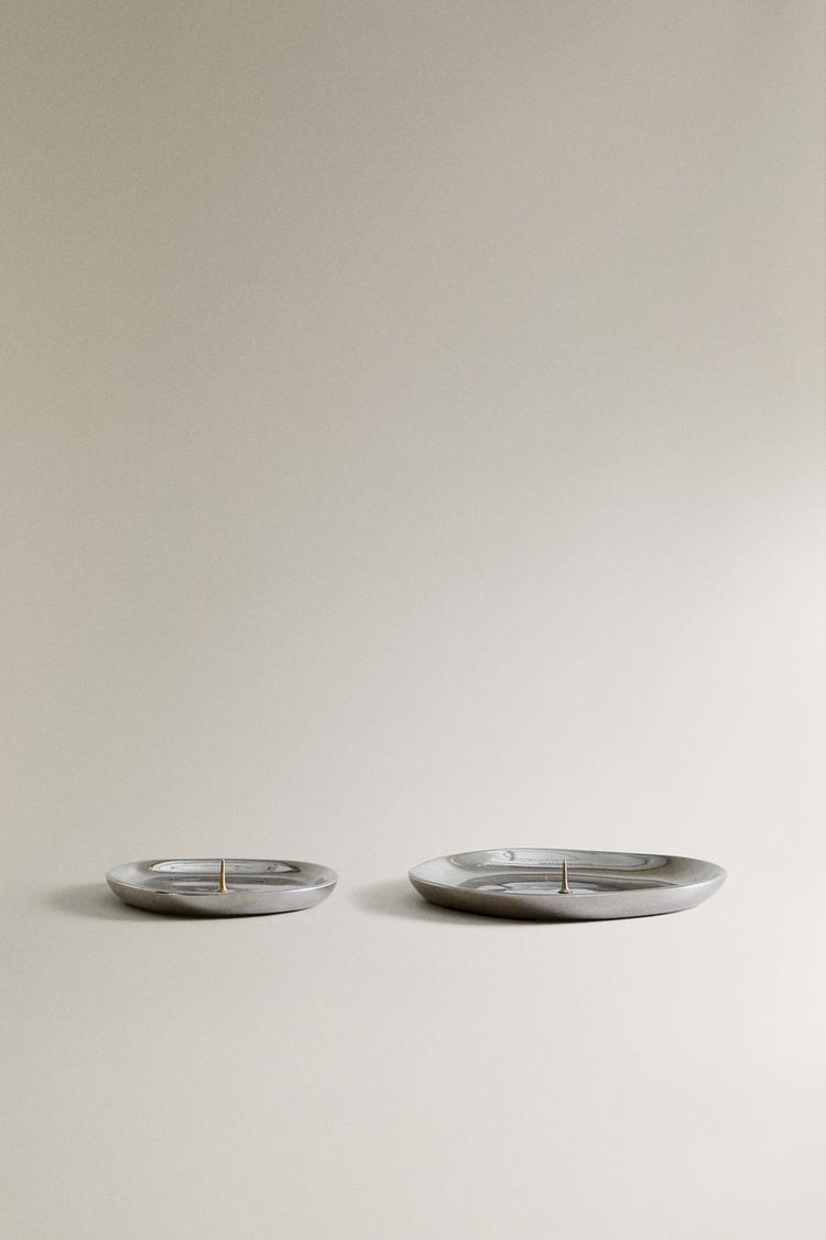 SILVER ALUMINUM TEALIGHT HOLDER - Zara product image