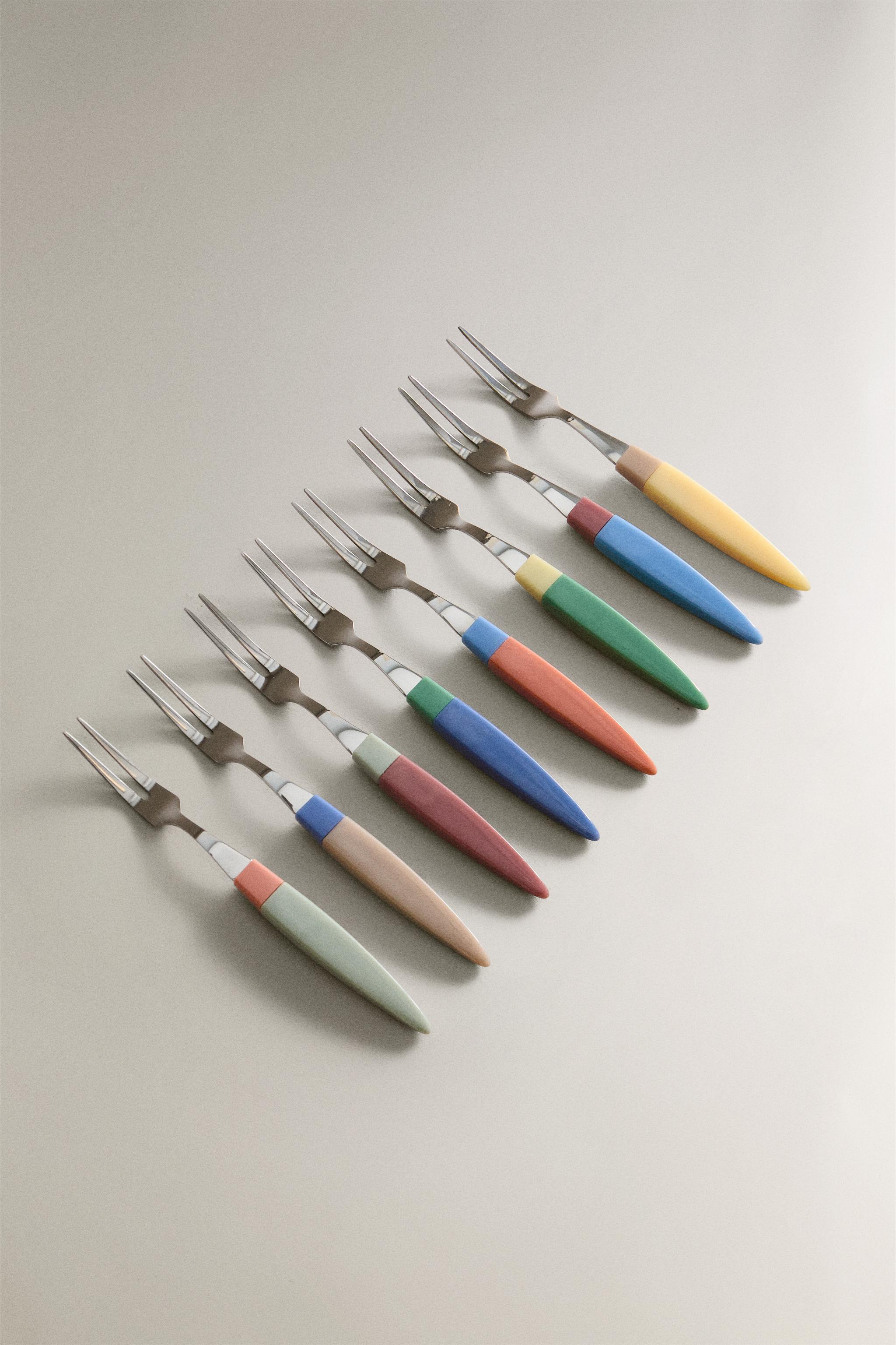 LOT FOURCHETTES APÉRITIF MANCHE RÉSINE (LOT DE 8)