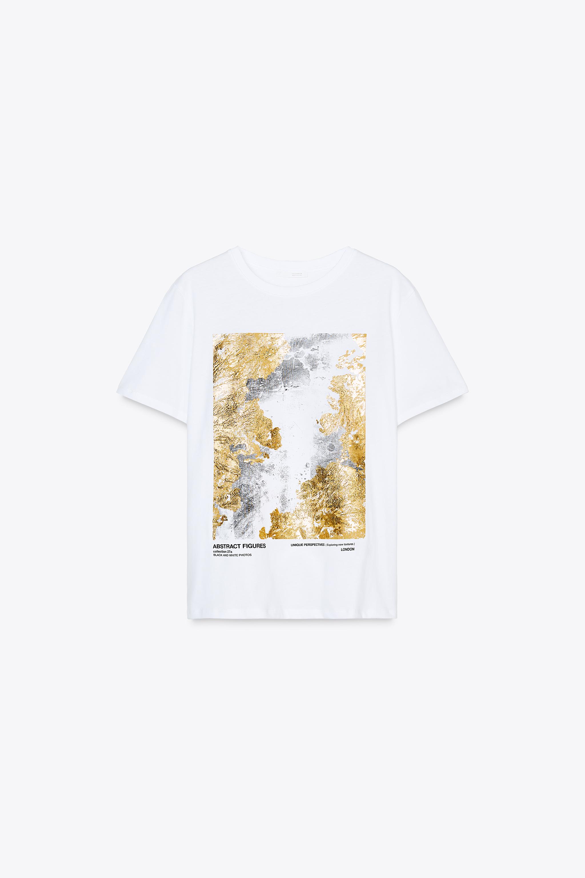 T-SHIRT IMPRIMÉ FEUILLE DE MÉTAL