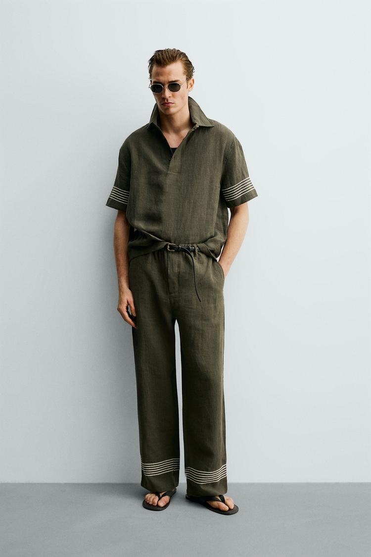 100% LINEN POLO SHIRT - Zara product image