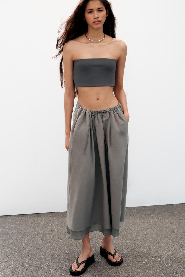 COMBINATION CAPE MIDI SKIRT