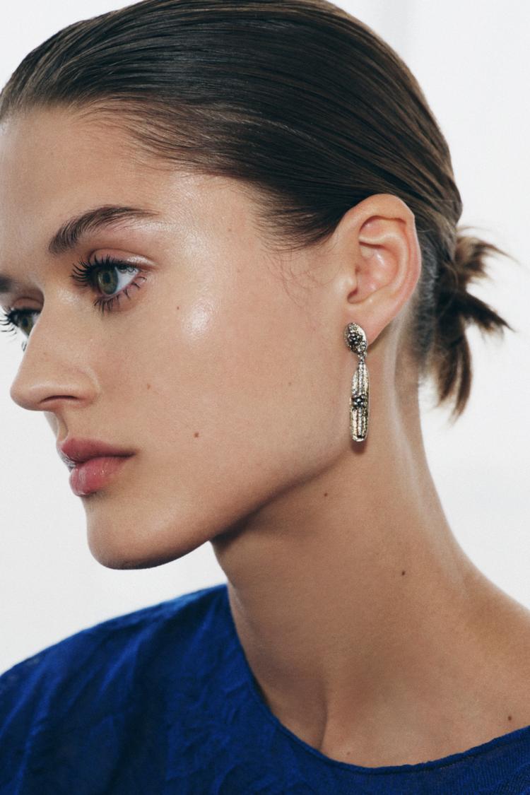 SPARKLY METAL EARRINGS - Zara product image