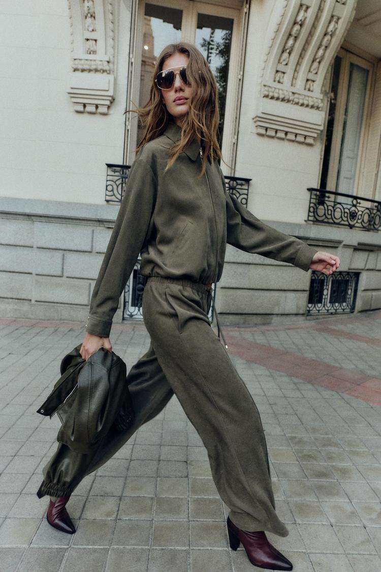 ELASTIC WAIST WIDE LEG PANTS - Zara product image
