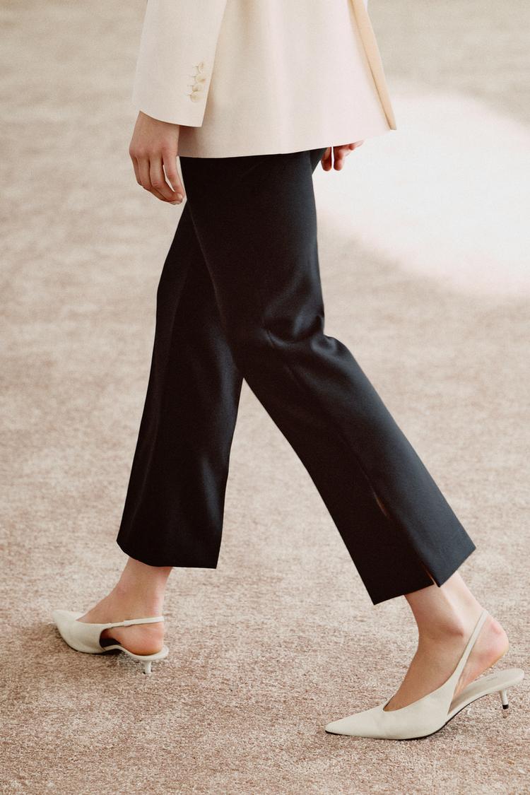 LEATHER KITTEN HEEL SHOES - Zara product image
