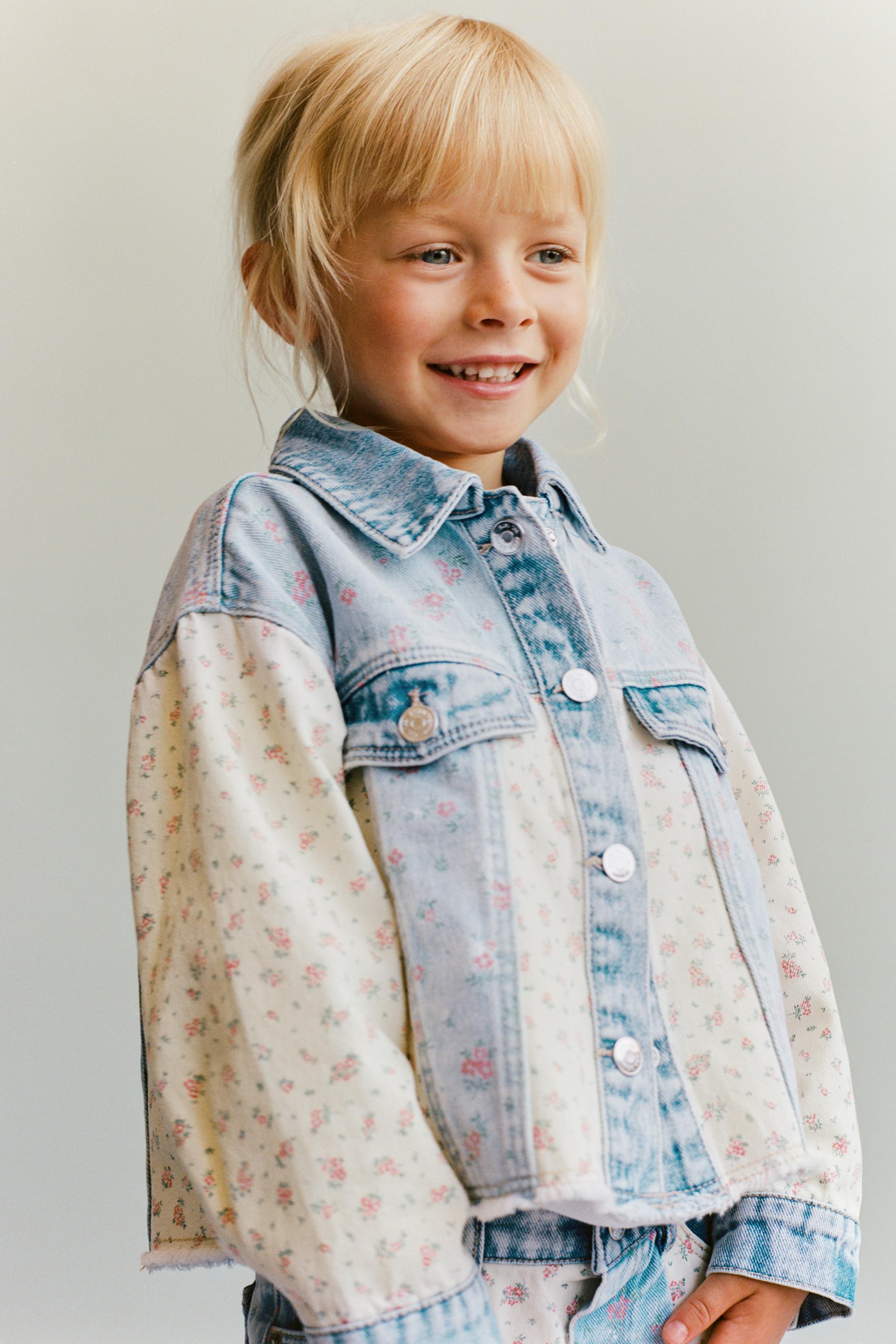 VESTE EN DENIM PATCHWORK FLEURS