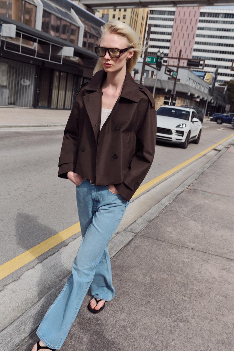 DOUBLE-BREASTED SHORT TRENCH COAT - Zara product image