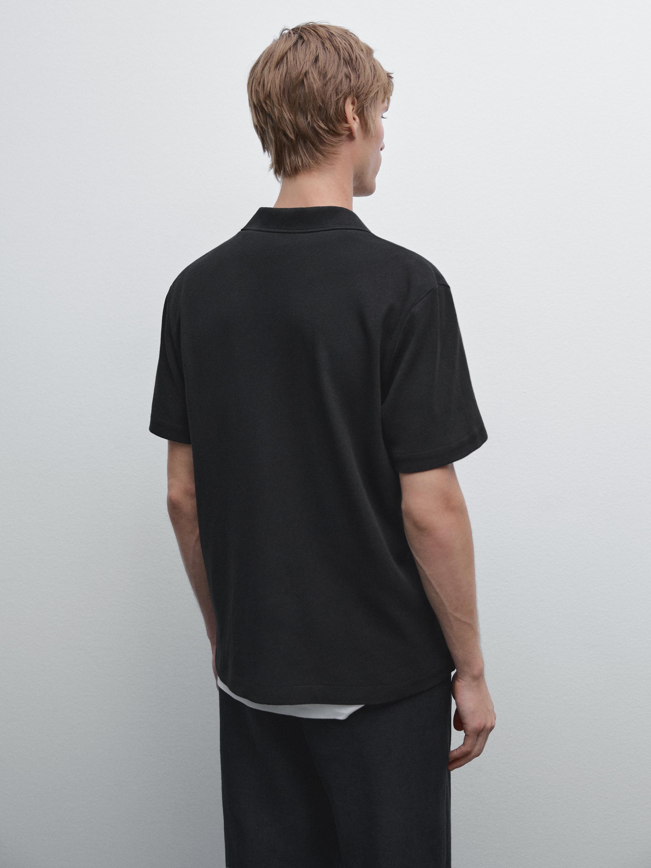 Linen blend short sleeve shirt