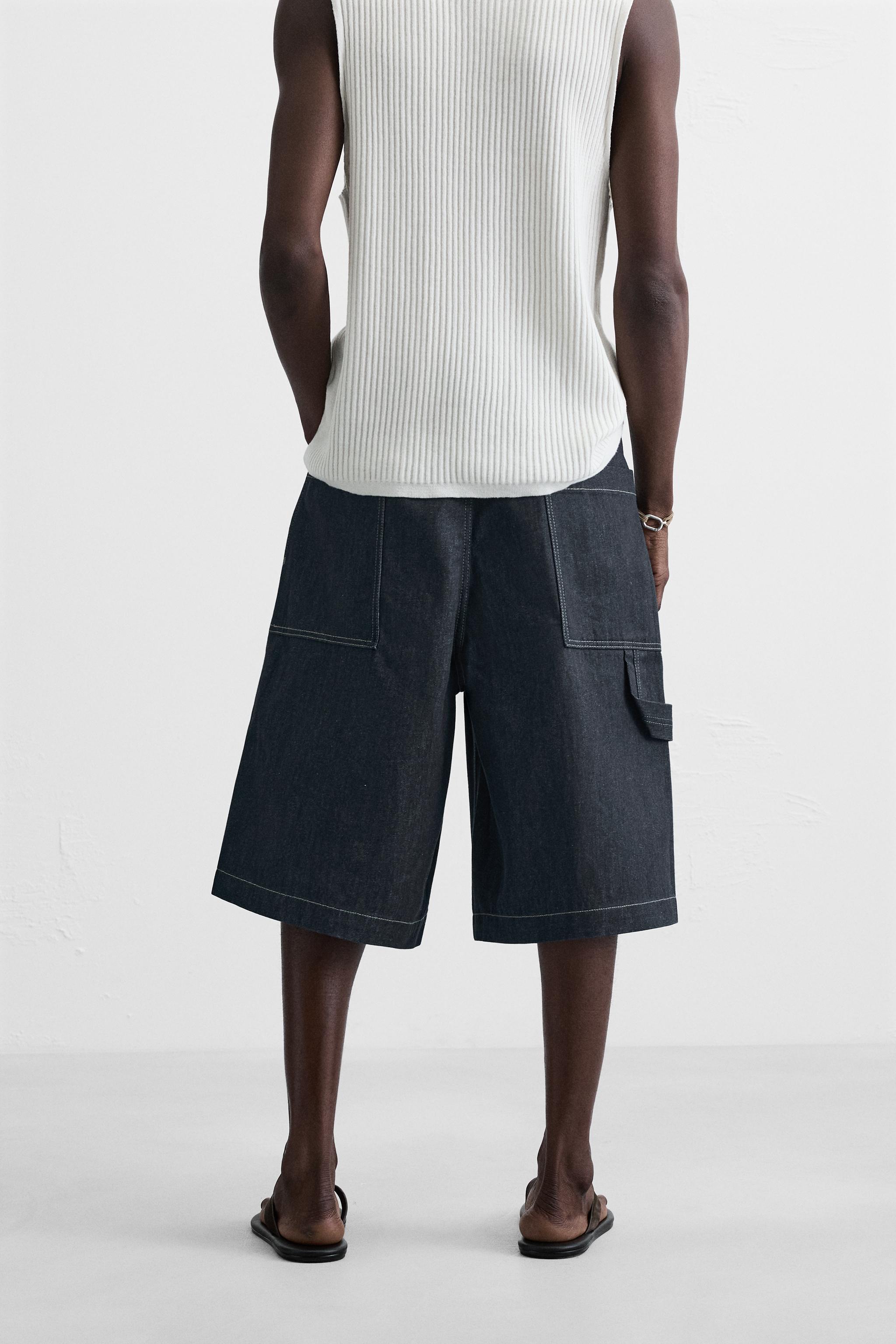 OVERSIZED FIT DENIM BERMUDA SHORTS