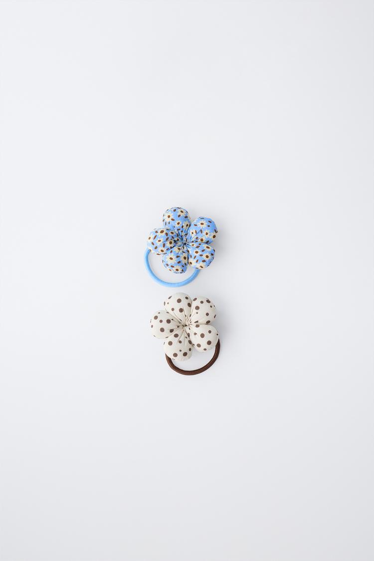 TWO-PACK OF PADDED FLOWER SCRUNCHIES - Zara product image