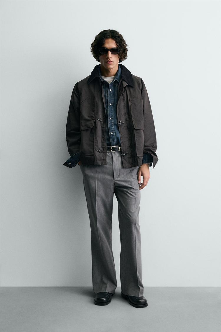 WAXED FINISH COMBINATION COLLAR JACKET - Zara product image