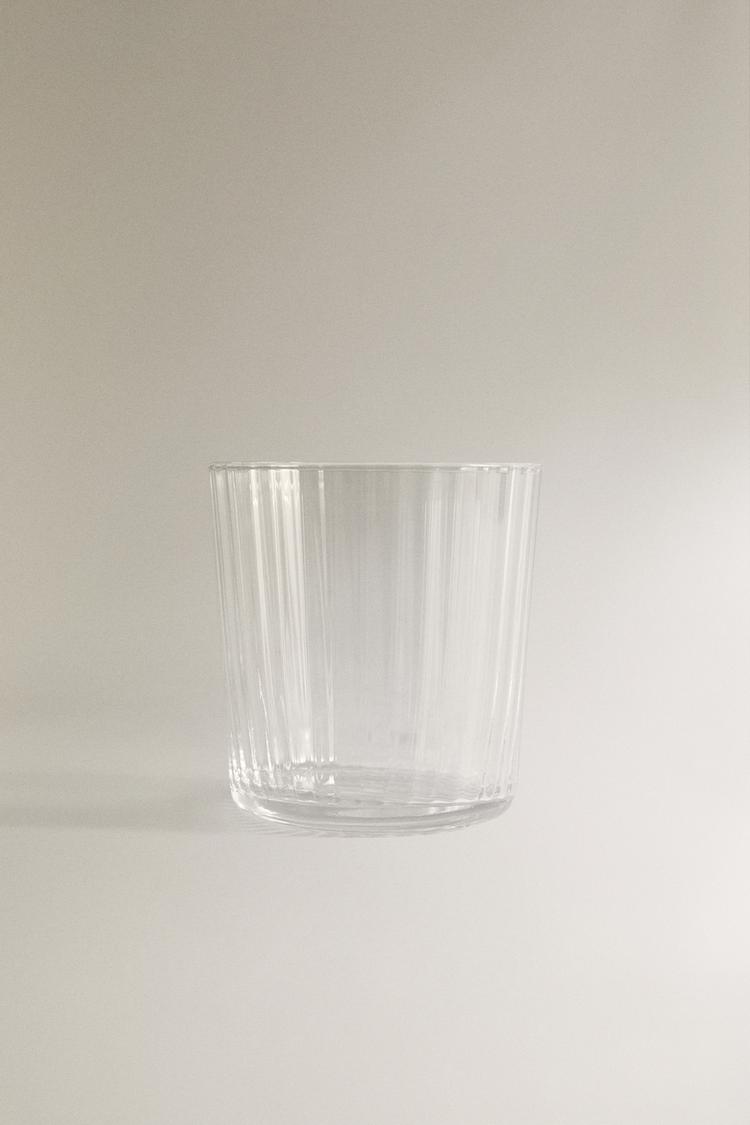 GLASS TUMBLER WITH LINE DESIGN - Zara product image