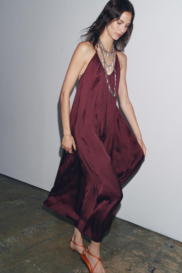ZW COLLECTION SATIN LONG DRESS - Zara product image
