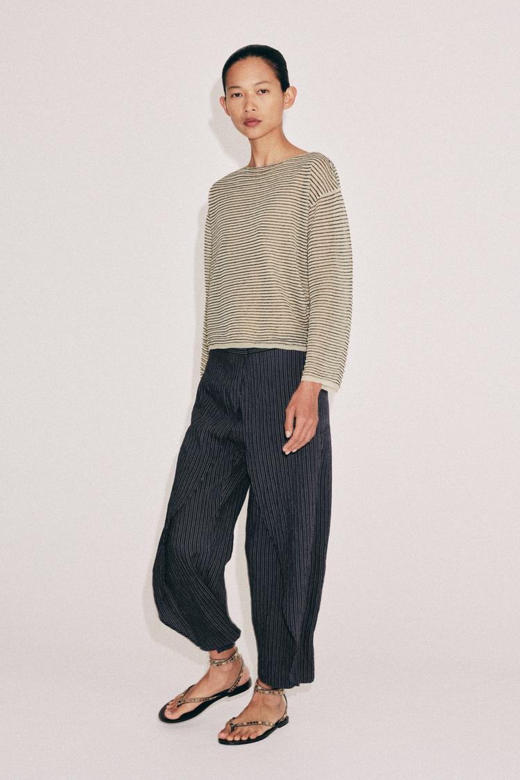 ZW COLLECTION STRIPED PAREO PANTS - Zara product image