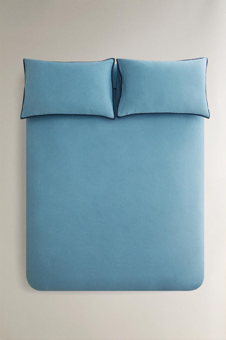 CONTRAST LINEN DUVET COVER - Zara product image