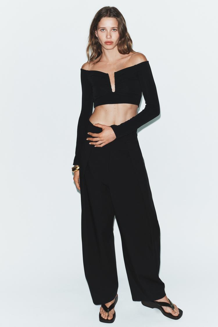 LONG SLEEVE CROPPED TOP - Zara product image