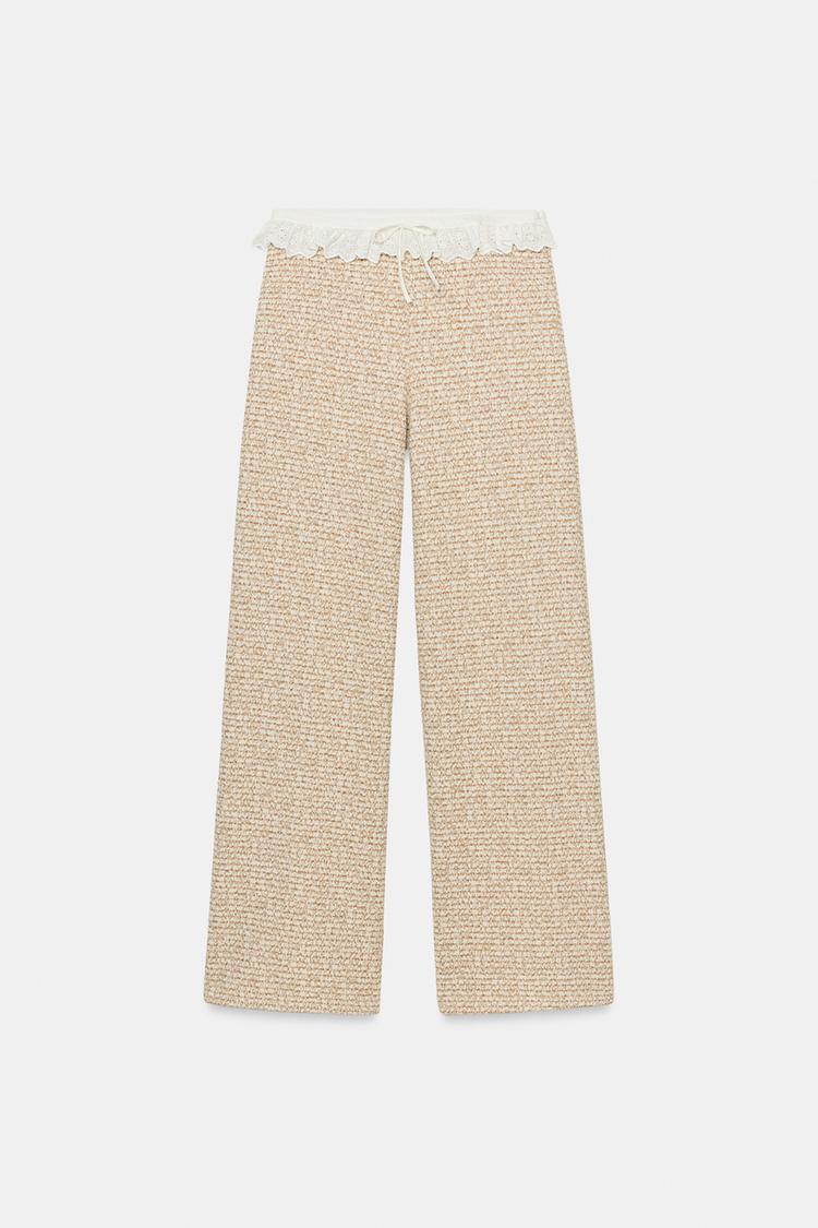 TEXTURED RUFFLE PANTS - Zara product image