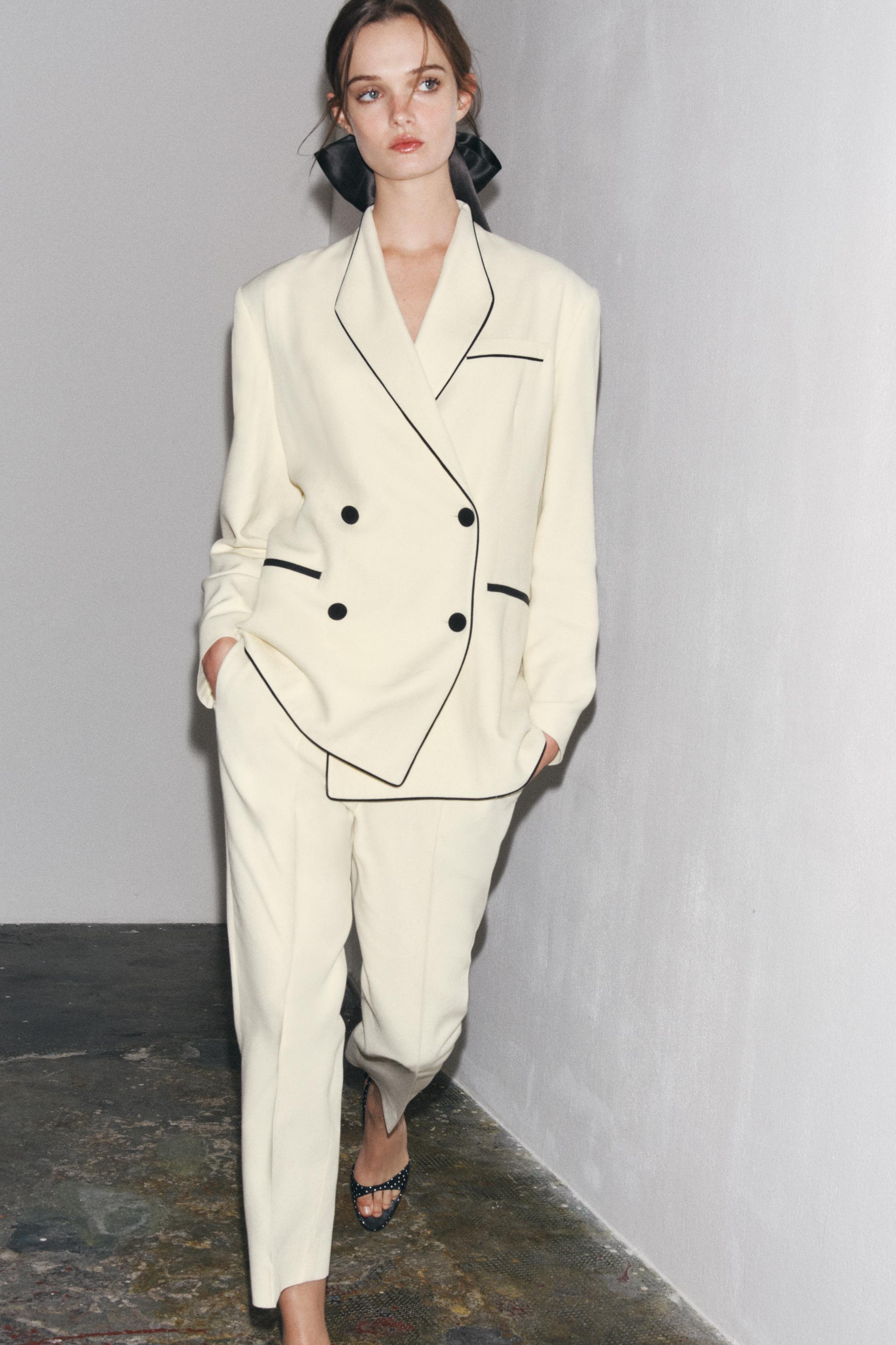 ZW COLLECTION PANTS WITH CONTRAST PIPING
