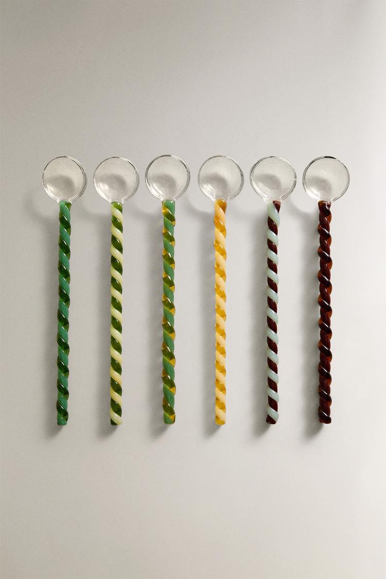 PACK OF MULTICOLOR GLASS SPOONS (PACK OF 6) - Zara product image