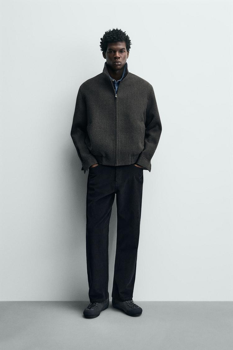 ZIPPERED WOOL EFFECT JACKET - Zara product image