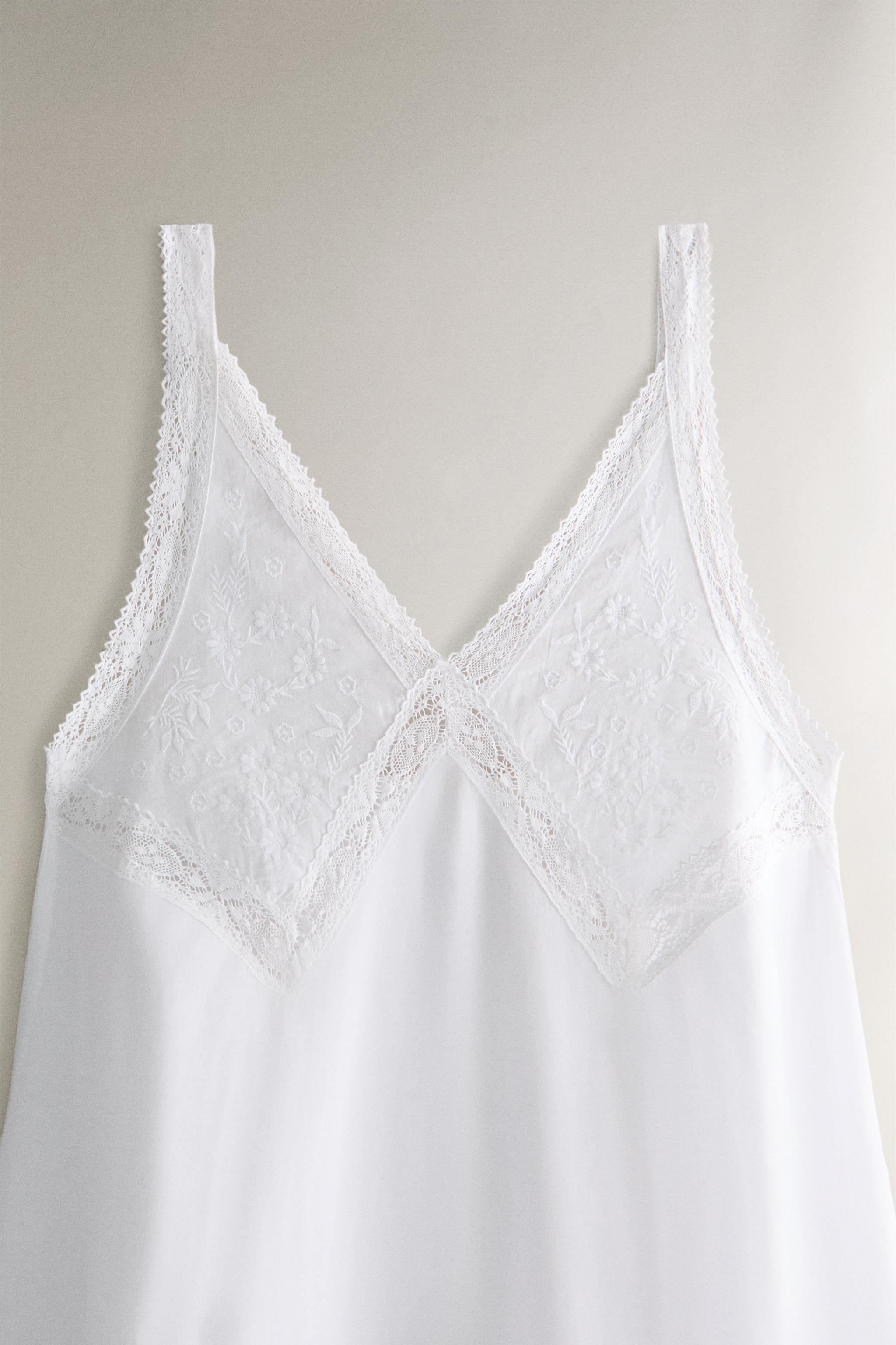 CHEMISE DE NUIT COTON BRODERIES