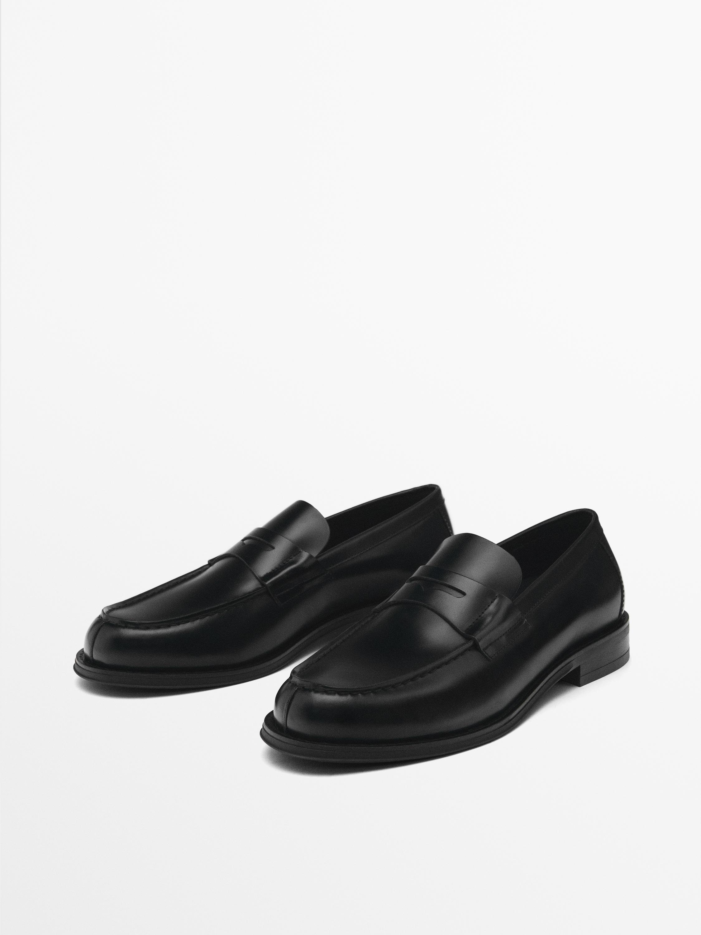 Leather penny loafers