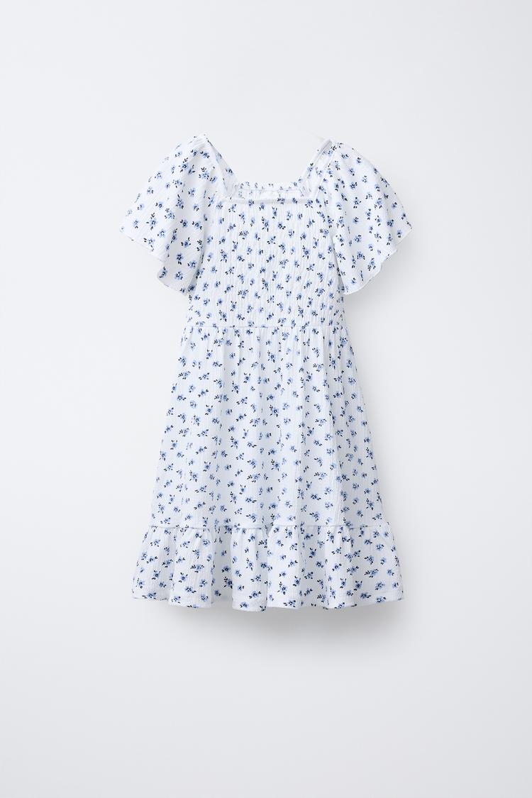 TEXTURED FLORAL DRESS