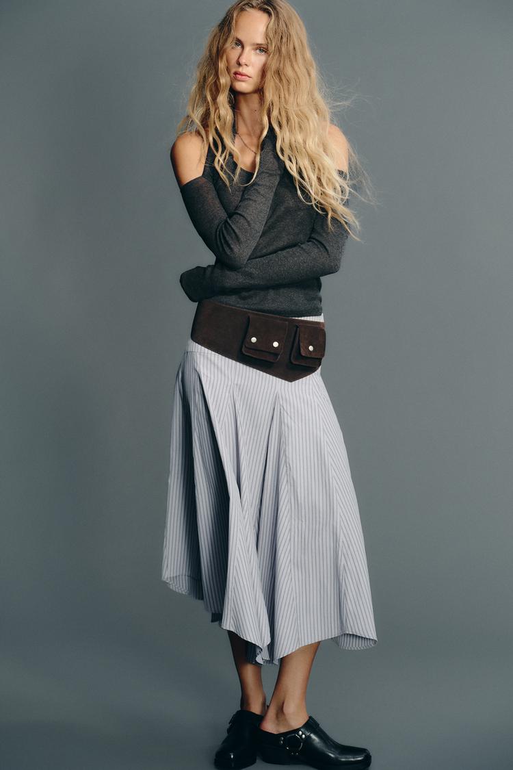 STRIPED MIDI SKIRT - Zara product image