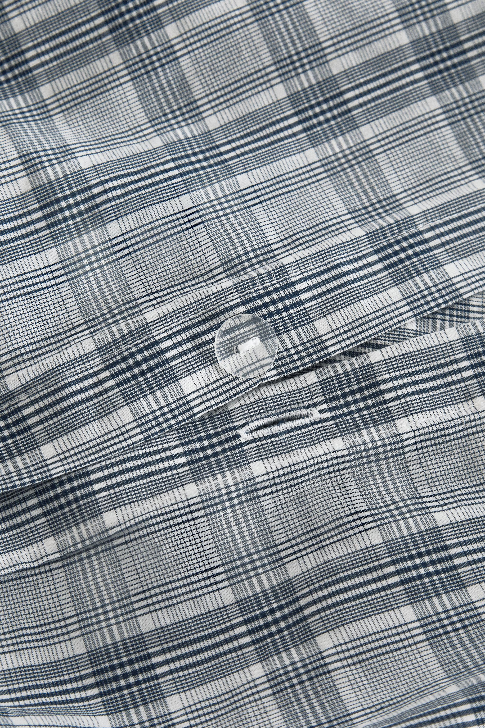 HOUSSE DE COUETTE COTON FIL TEINTÉ CARREAUX