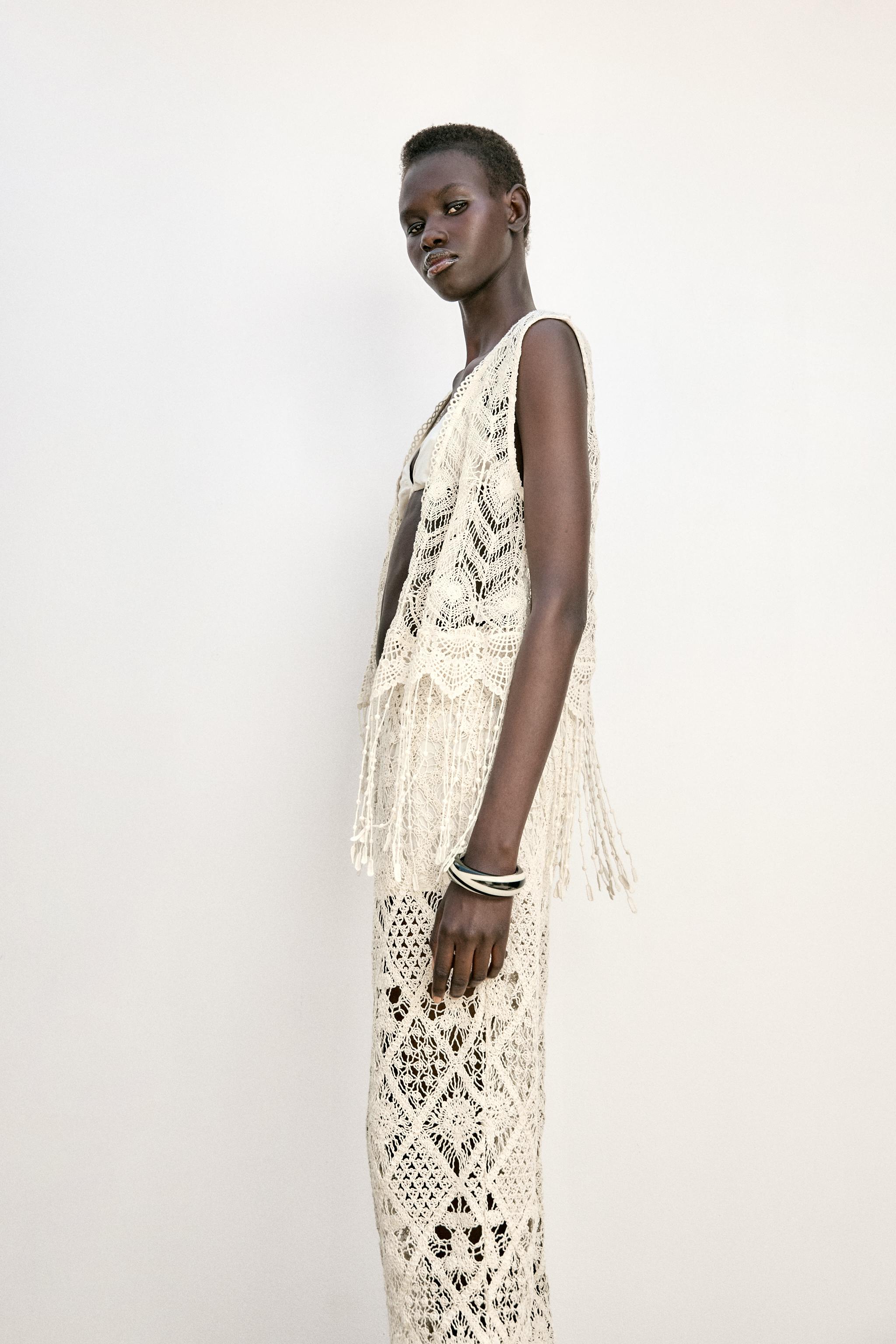 GILET CROCHET FRANGES