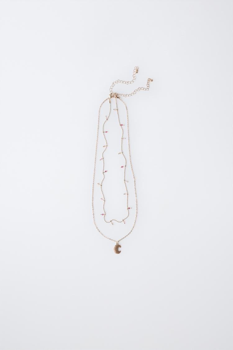 PACK OF TWO CROISSANT PENDANT NECKLACES - Zara product image