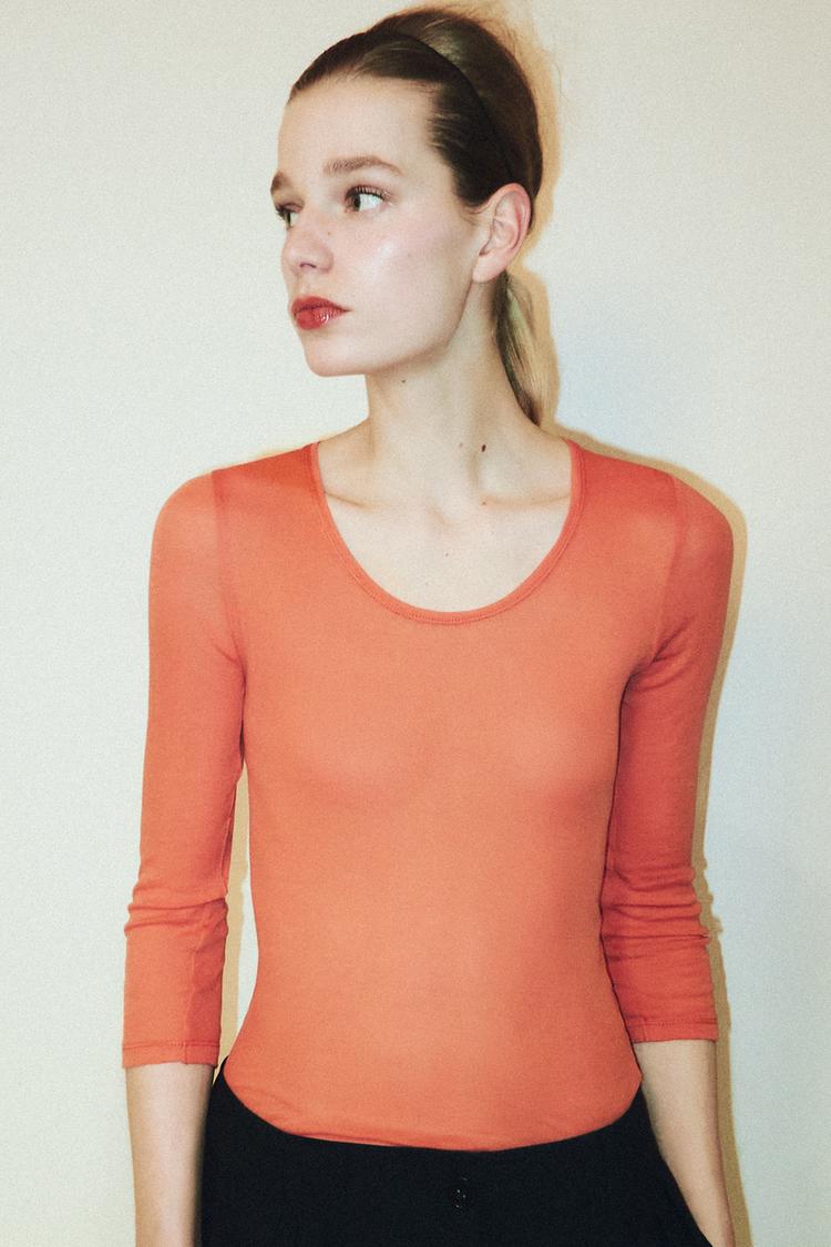 SUPIMA® THREE-QUARTER SLEEVE T-SHIRT - Zara product image