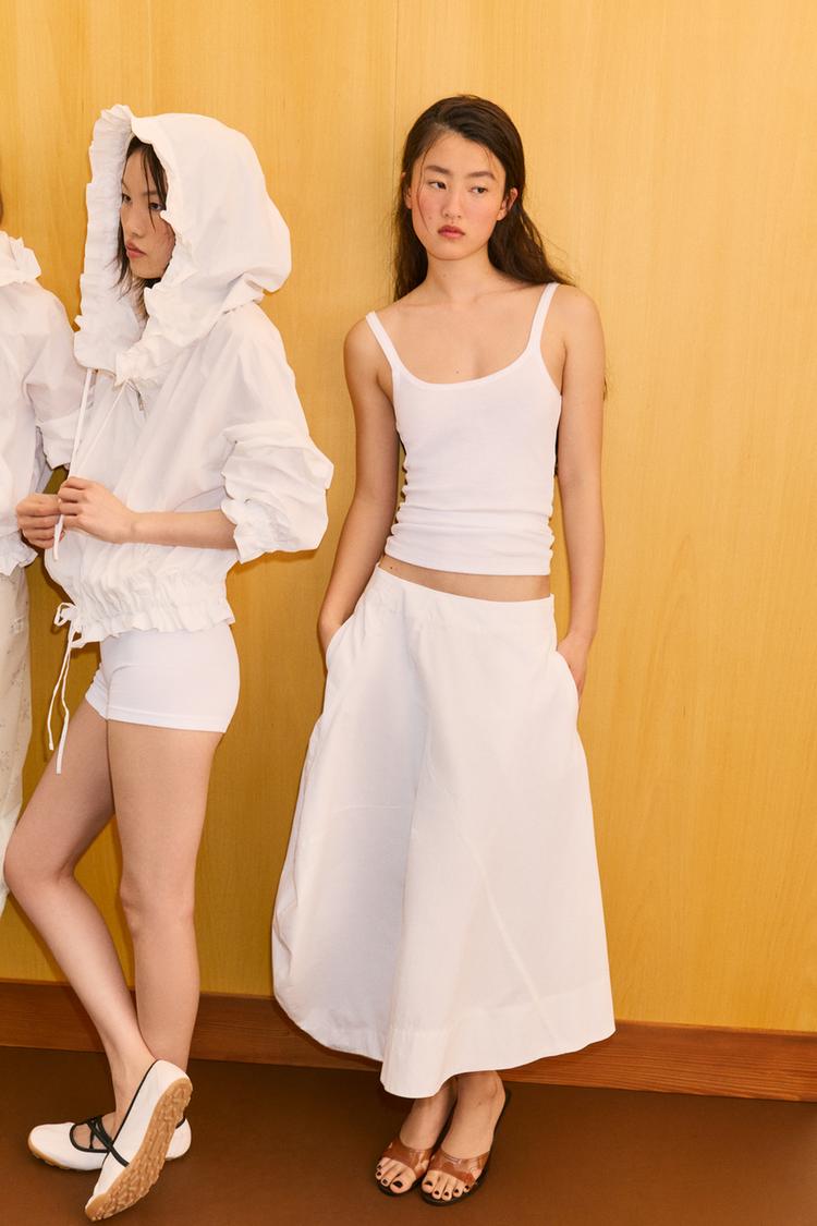 ASYMMETRIC BALLOON MIDI SKIRT - Zara product image