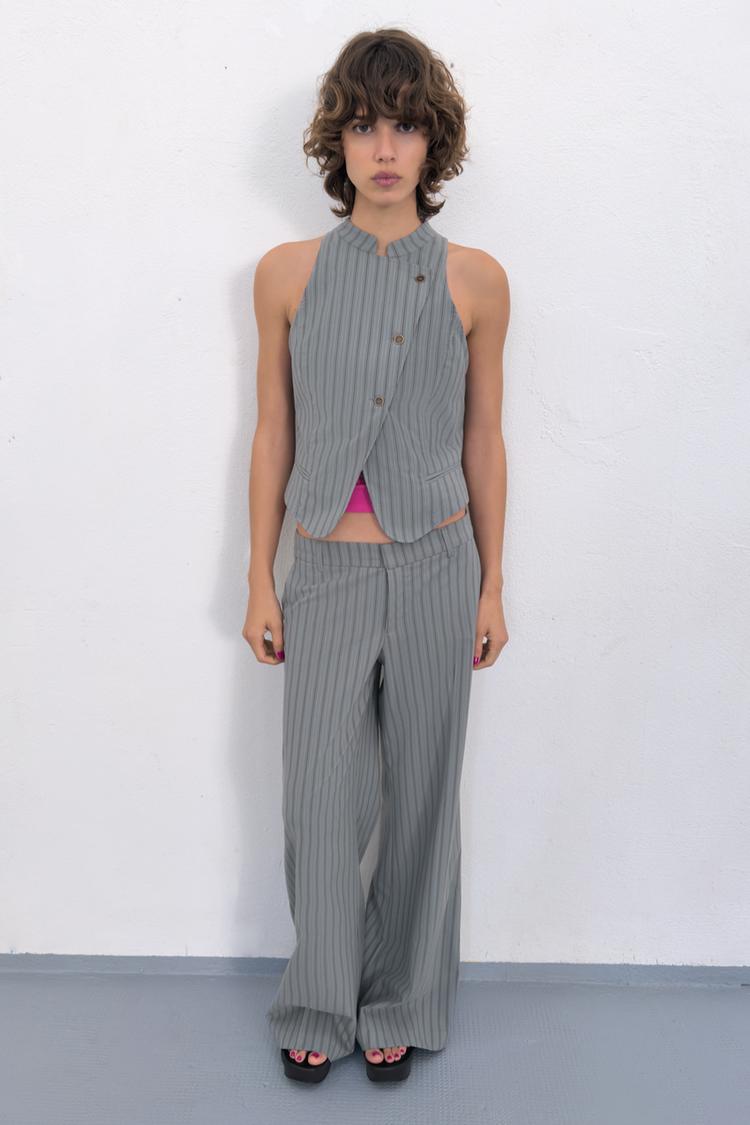STRIPED WRAP VEST - Zara product image