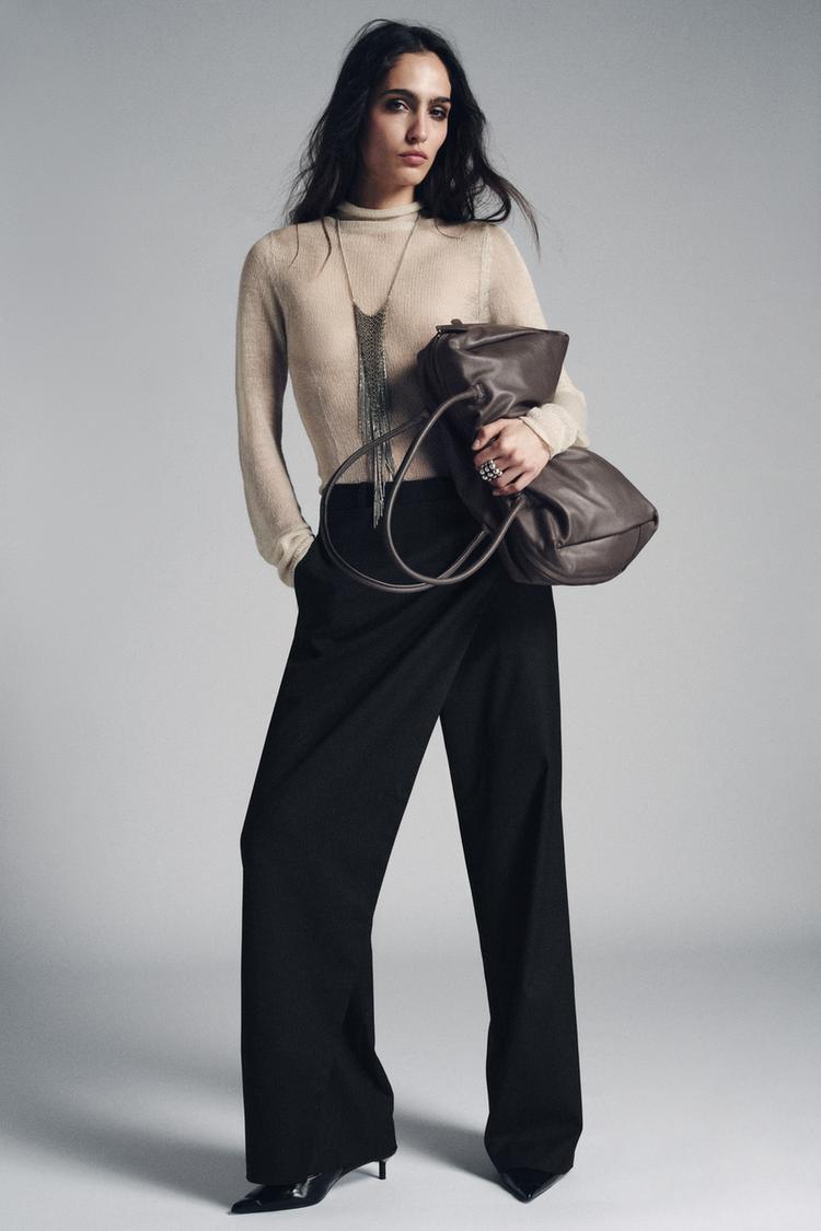 MAXI LEATHER BOWLING BAG - Zara product image