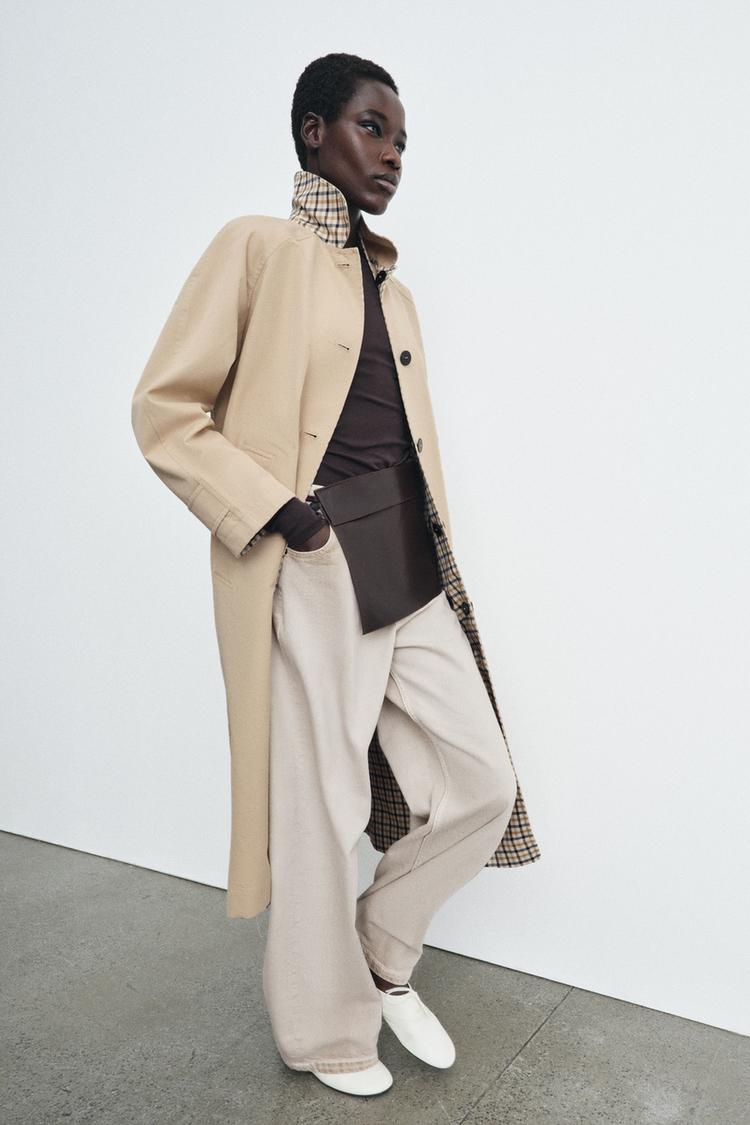 REVERSIBLE PLAID TRENCH COAT ZW COLLECTION - Zara product image