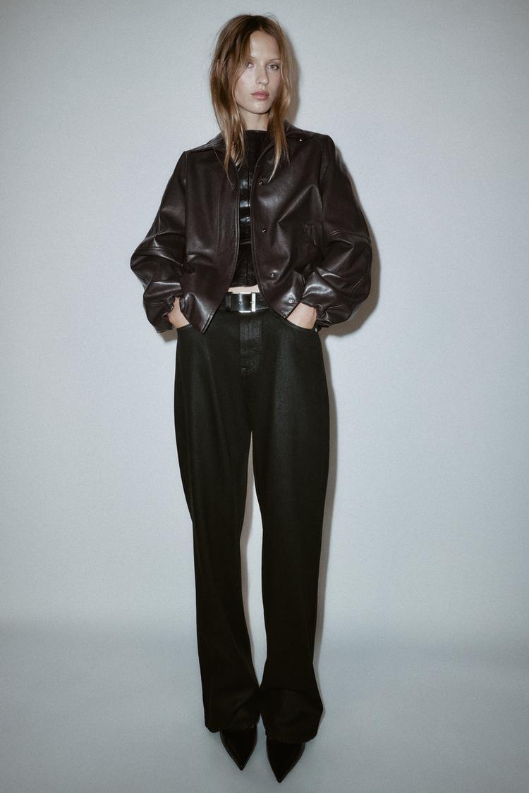 FAUX LEATHER HIGH COLLAR JACKET - Zara product image