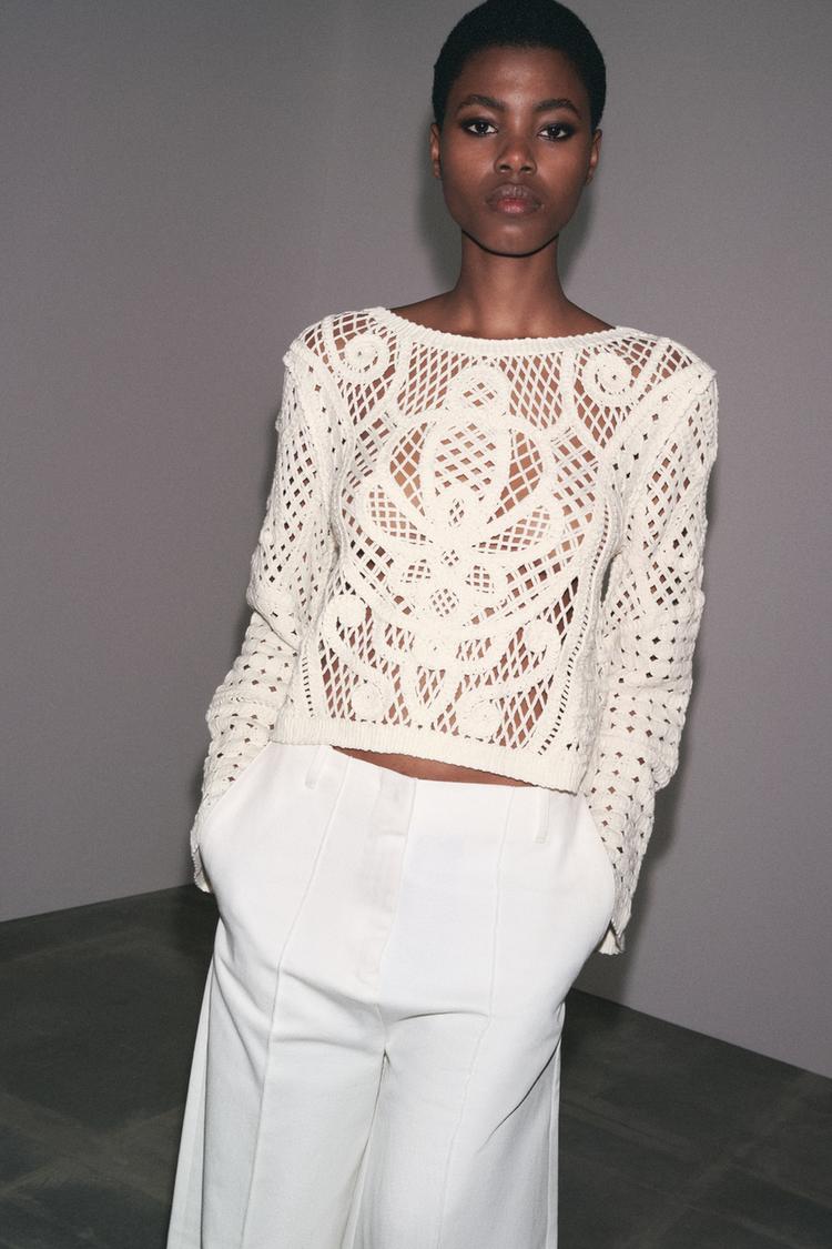 LONG SLEEVE CROCHET TOP