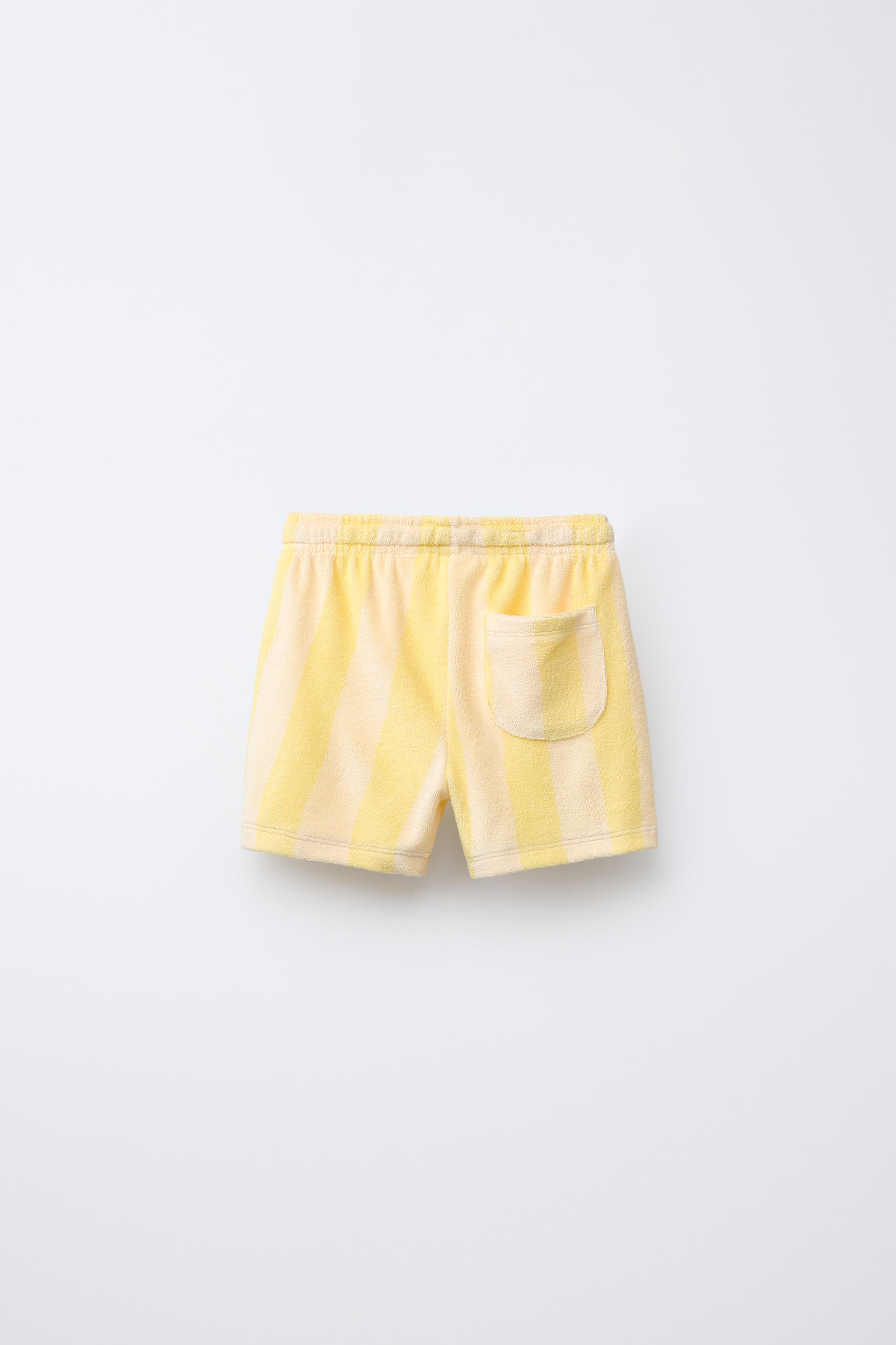 STRIPED TOWELING SHORTS